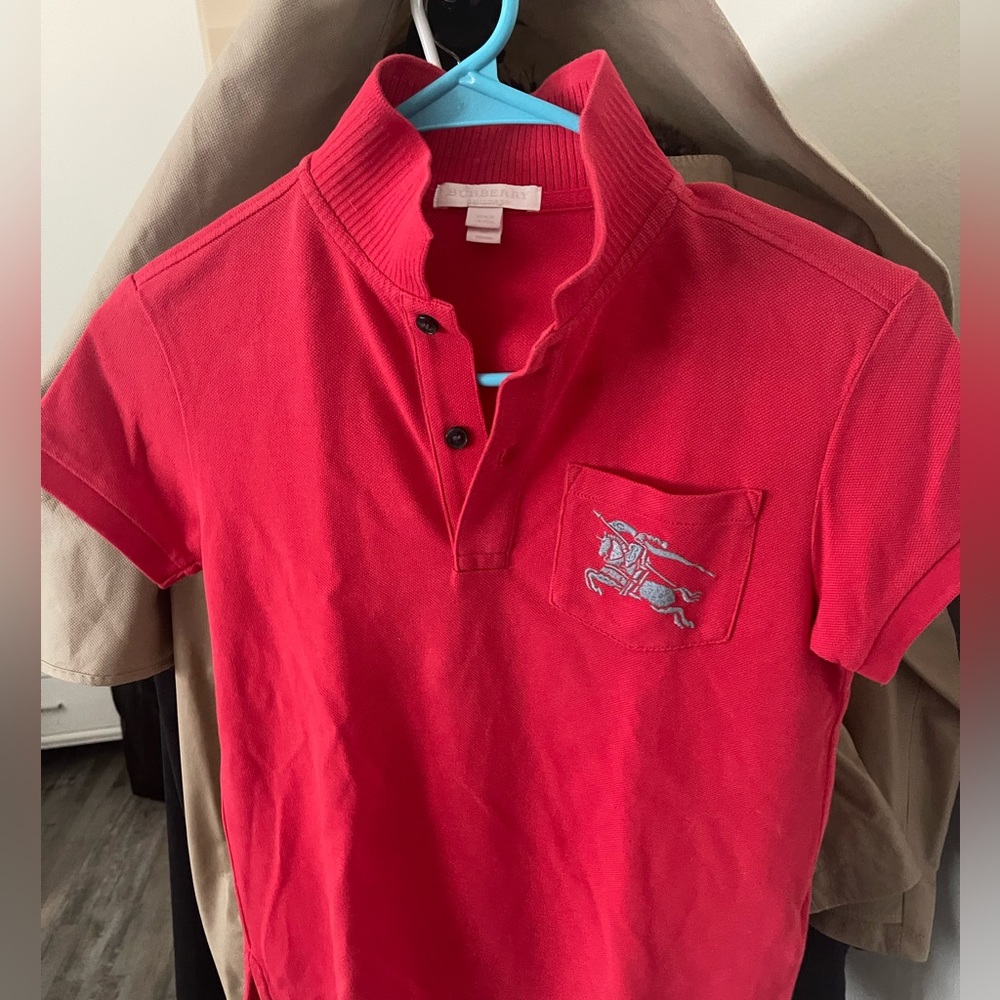Burberry kids red polo 8Y